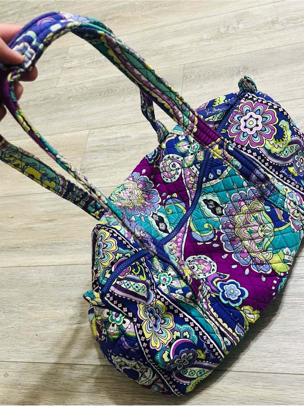 Vera Bradley Purple Multi Quilted Duffel Tote